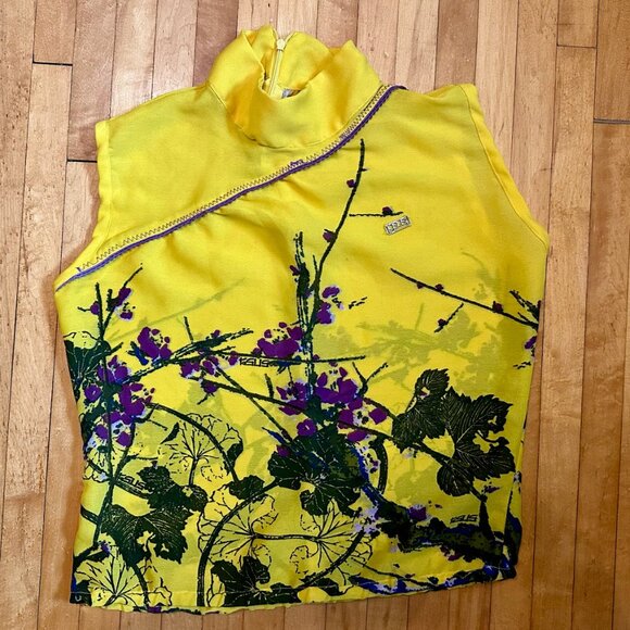 Vintage Late 90's Early 2000s, Gsus Sindustries, Floral Sheer Blouse/Tank Petite - Picture 1 of 8